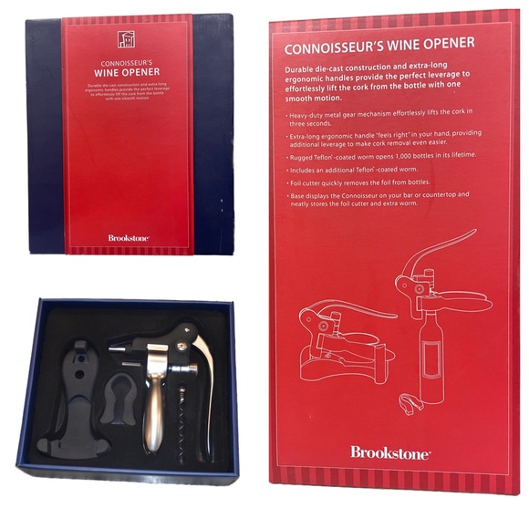 Brookstone Kitchen Brookstone Connoisseurs Wine Opener New In Box With Stand Extra Corkscrew
